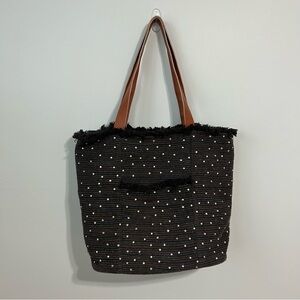 Fleurs By Elegant Additions Silk Black Embellished Tote Bag Purse